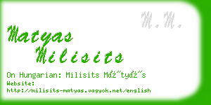 matyas milisits business card